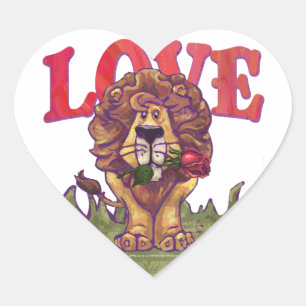 Lion Valentijnsdag Hart Sticker