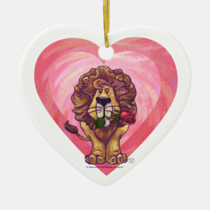 Lion Valentijnsdag Keramisch Ornament