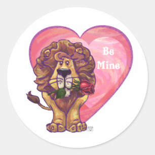 Lion Valentijnsdag Ronde Sticker