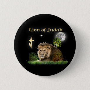 Lion van Judah-knoppen Ronde Button 5,7 Cm