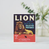Lion Vegetables Watsonville California  Briefkaart (Staand voorkant)