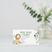 Lion vert bébé Combien de bonbons Carte de boîtier (Debout devant)