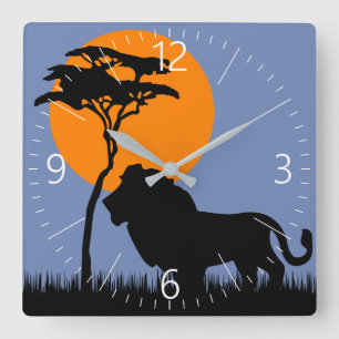 Lion Vierkante Klok