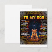 Lion voor mijn zoon soms is het een harde vader bedankkaart (Voorkant / Achterkant)