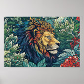 Lion Wall Poster, Kunstillustratie Poster (Voorkant)