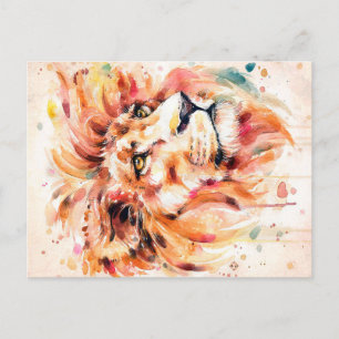 Lion Water Lion Art Prachtige cadeau Aankondigingskaart