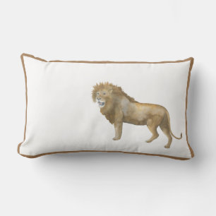 Lion waterverf brown boho lijst kussen