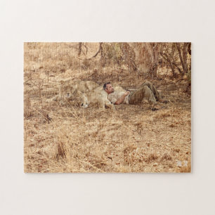 Lion Whisperer Puzzle met Gift Bag Legpuzzel