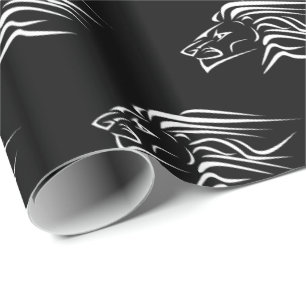 Lion - White Black Cadeaupapier