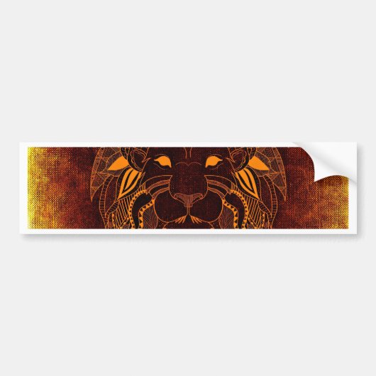 Lion wild dier abstract bumpersticker (Voorkant)