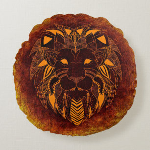 Lion wild dier abstract rond kussen