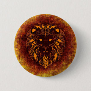 Lion wild dier abstract ronde button 5,7 cm