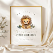 Lion Wild One Birthday Affiche de bienvenue