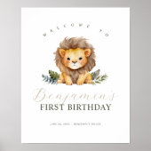 Lion Wild One Birthday Affiche de bienvenue (Devant)