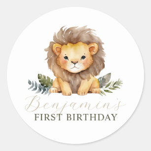 Lion Wild One Verjaardag Stickers