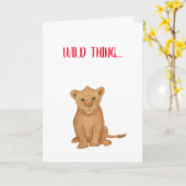 Lion 'Wilde dding ik denk dat ik van je hou'-kaart Kaart (Gele Bloem)