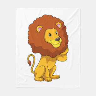 Lion with Curls Fleece Deken