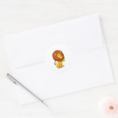 Lion with Curls Ronde Sticker (Envelop)