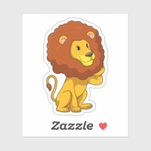 Lion with Curls Sticker