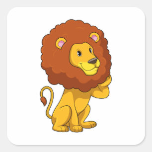 Lion with Curls Vierkante Sticker