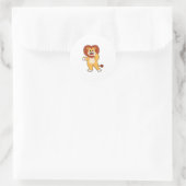 Lion with Heart Ronde Sticker (Tas)