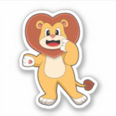 Lion with Heart Sticker (Voorkant)