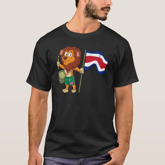 Lion with the Costa Rica flag T-shirt (Voorkant)