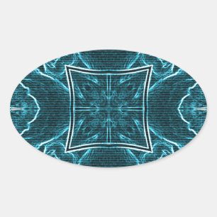 Lion wits ovale sticker