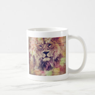 Lion Wooden Spring Grunge Digital Art Koffiemok