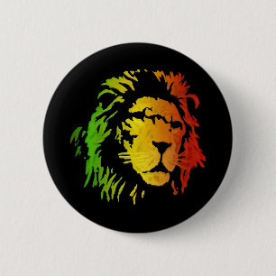 Lion Zion Judah Reggae Lion Ronde Button 5,7 Cm