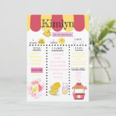 Lionadestandaard roze 1e verjaardag save the date (Staand voorkant)