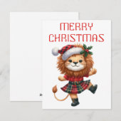 Lionceau dansant - Carte de Noël (Devant / Derrière)