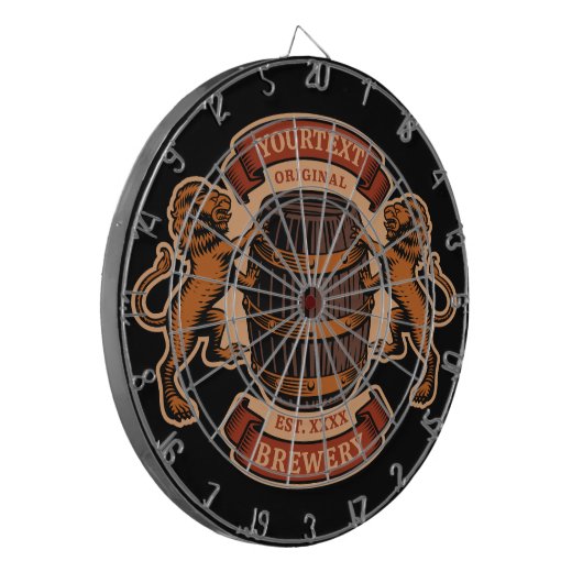 lioneiken loop Aangepaste bierbrouwerij Dartbord (Voorkant Links)