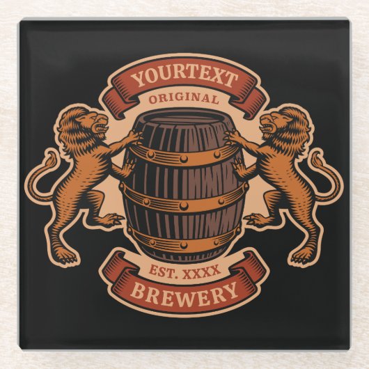  lioneiken loop Aangepaste bierbrouwerij Glazen Onderzetter (Voorkant)