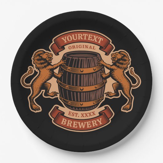  lioneiken loop Aangepaste bierbrouwerij Papieren Bordje (Voorkant)