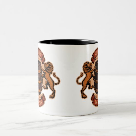 lioneiken loop Aangepaste bierbrouwerij Tweekleurige Koffiemok (Center)