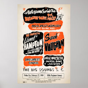 Lionel Hampton - Sarah Vaughan affiche jazz - Gran