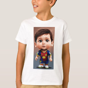 Lionel Messi schattige baby cartoon realist grote T-shirt