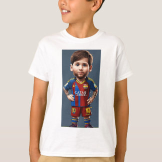 Lionel Messi schattige baby cartoon realist grote T-shirt