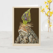 Lionel the Toad wenskaart Kaart (Gele Bloem)