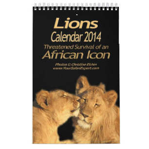 Lionen - Afrikaans pictogram Agenda 2014 (één pa Kalender