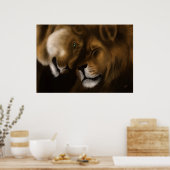 Lionen - digitaal schilderen poster (Keuken)