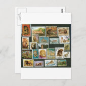Lionen op postzegels briefkaart (Voorkant / Achterkant)