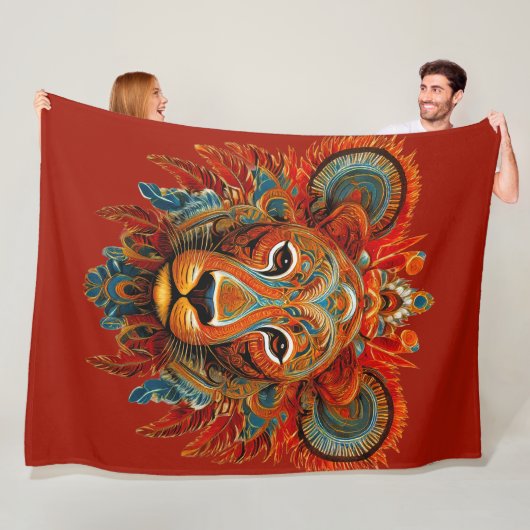 Lioness 01 fleece deken (In situ)