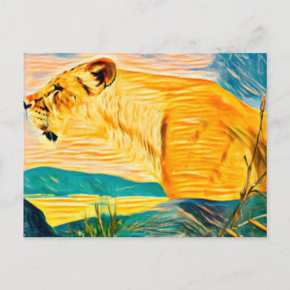 Lioness head briefkaart