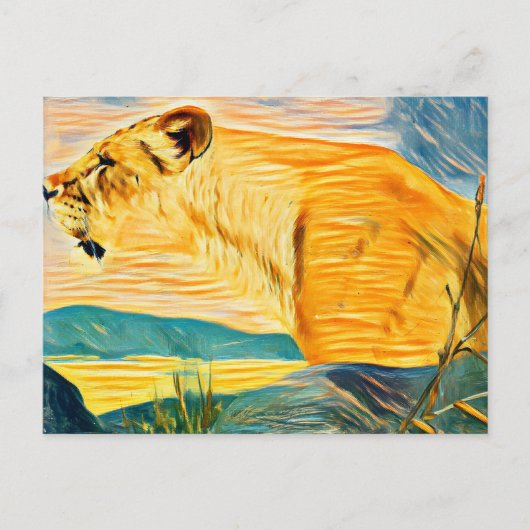 Lioness head briefkaart (Voorkant)