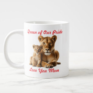 Lioness Mom and Cub Personnalisé Jumbo Mug