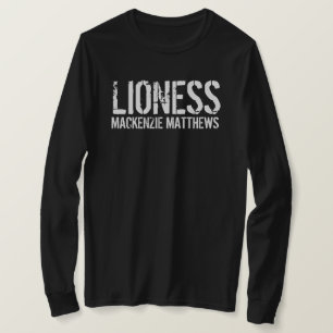 Lioness Personalized Black Women's Long Hoeve T-shirt