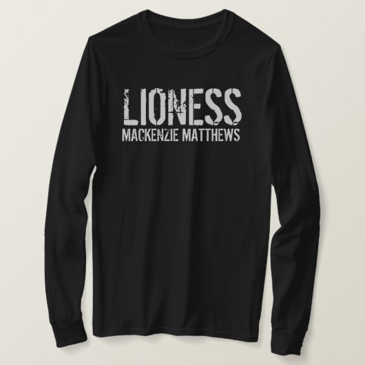 Lioness Personalized Black Women's Long Hoeve T-shirt (Design voorkant)