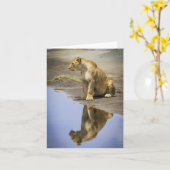 Lioness Reflection Note-kaarten Kaart (Gele Bloem)